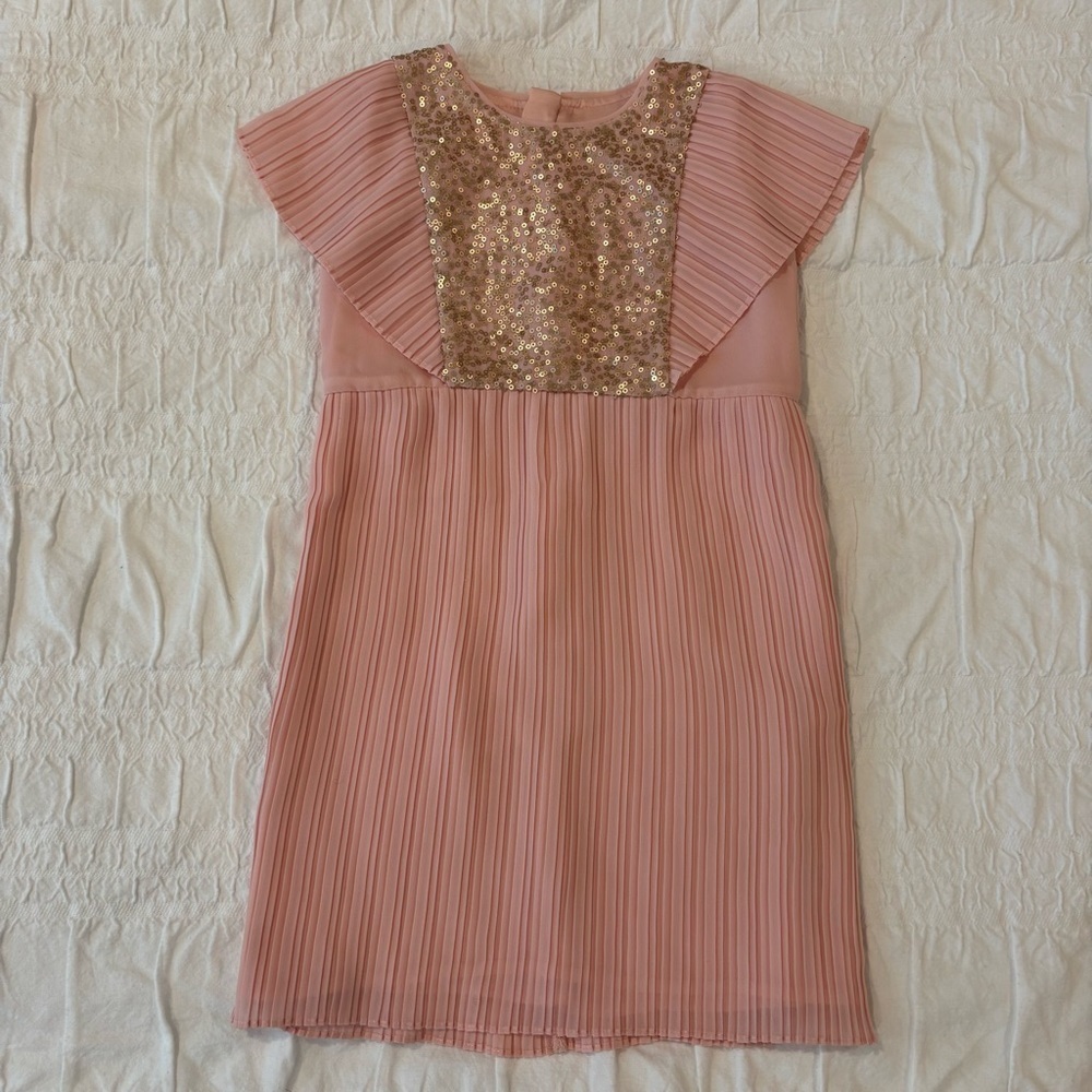 Billieblush Girls Pink and Gold Dress, Sequin Cap-Sleeve, size 3